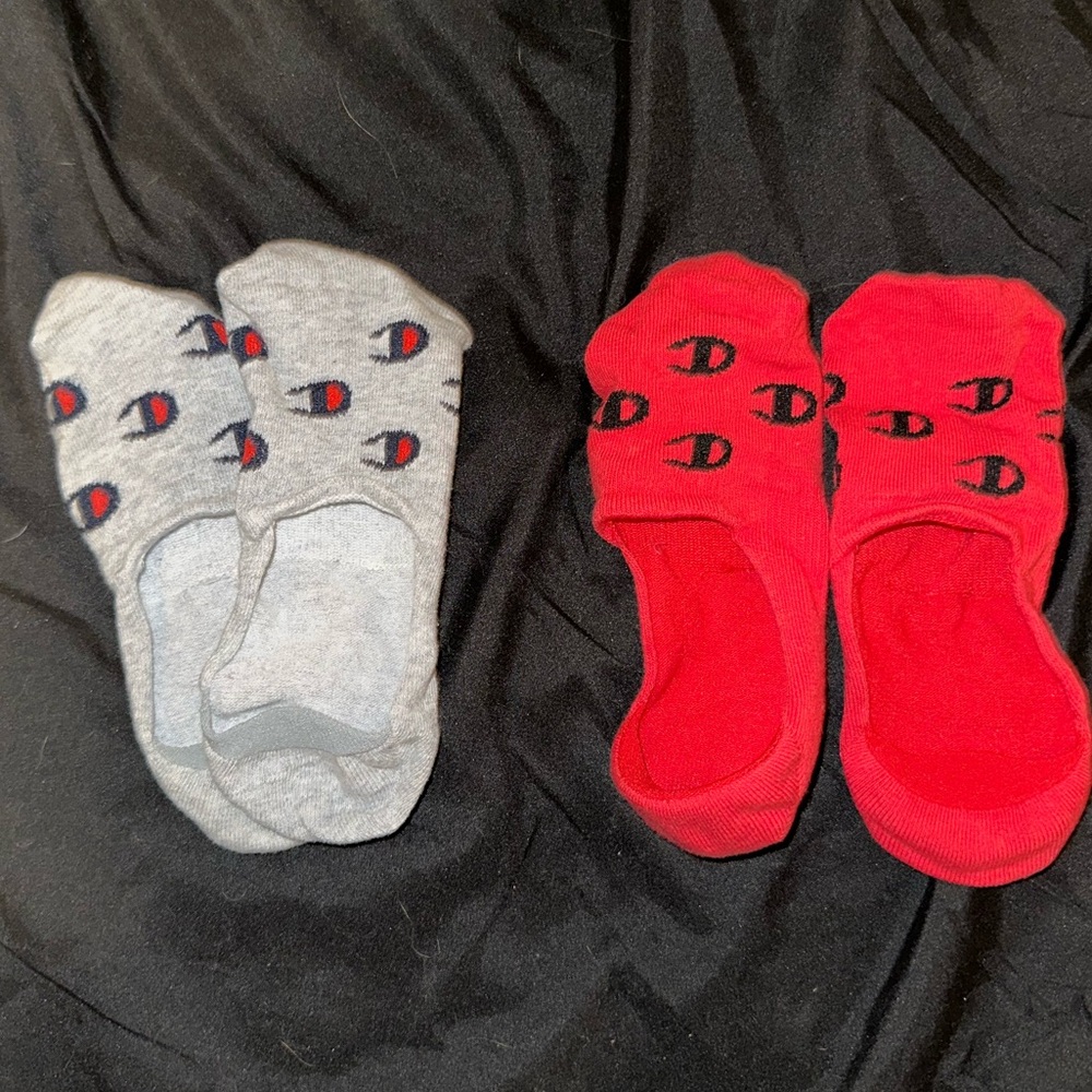Champion Red and Gray Ankle Socks Set Women’s